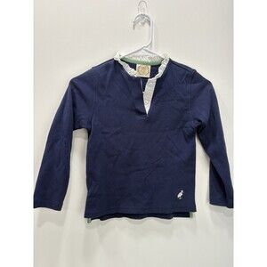 Beaufort Bonnet Company Ramsy Rugby Shirt - Navy Blue Ruffle Collar Girls Sz 7